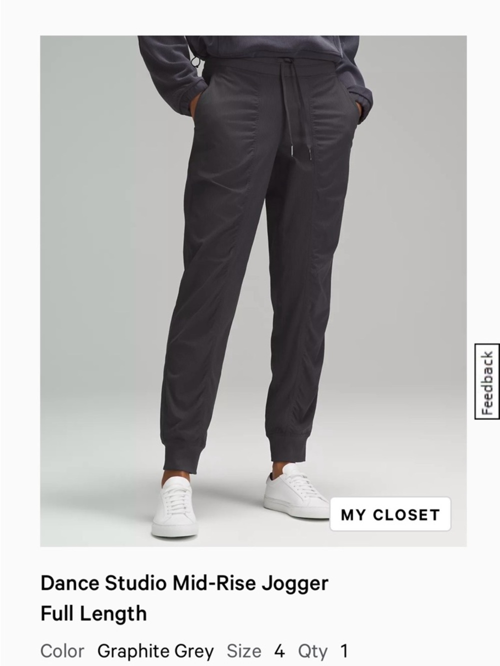lululemon athletica graphite grey dance studio mid-rise jogger